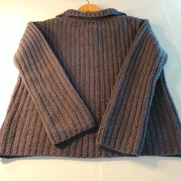 Esprit Women Small Collar Sweater Logo Cable Knit Alpaca Wool Blend Thick& Warm - Picture 5 of 6